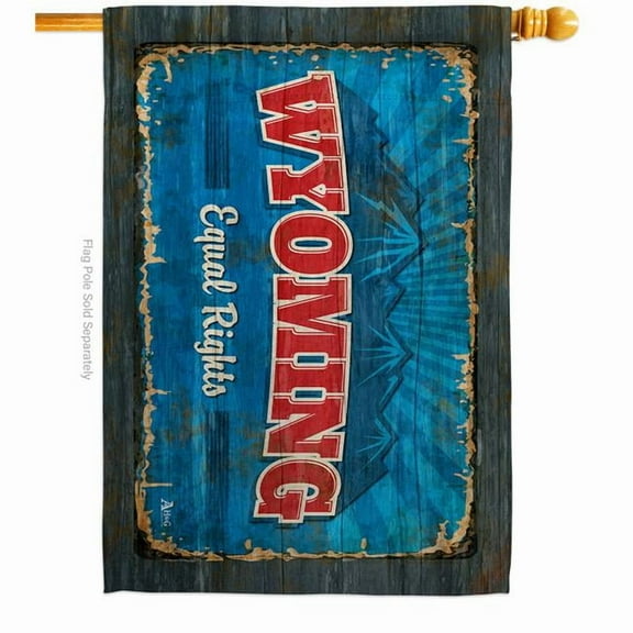 28 x 40 in. Wyoming Vintage American State House Flag with Double-Sided Horizontal Decoration Banner Garden Yard Gift