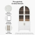 thumbnail image 4 of Harper & Bright Designs Arched Kitchen Pantry Cabinet with Glass Door and Shelves, Tall Farmhouse Kitchen Storage Cabinet with Hidden Drawer and Versatile Cupboard, 71", White, 4 of 18