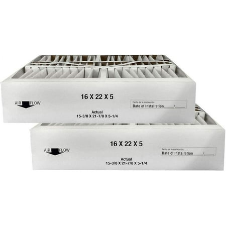 

16x22x5 Furnace Filter (Actual Size: 15-3/8 x 21-7/8 x 5-1/4 ) Compatible replacement Goodman Amana & Five MERV 11 Media Filter (2 Pack)