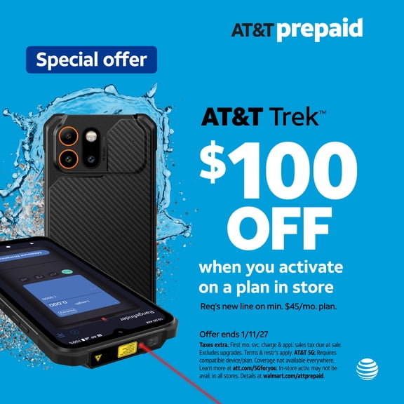 AT&T Trek,64GB Carbon Black, - Prepaid Smartphone[Locked to AT&T]