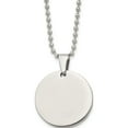 thumbnail image 1 of Stainless Steel Brushed & Polished Round 4mm Dog Tag 24In Necklace (24 X 28.5) Made In China srn2336-24, 1 of 5