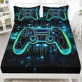 thumbnail image 7 of Boys Gaming Fitted Sheet Set Twin Size,Green Gamepad Printed Kids Bedding Set 3Pcs,3D Video Game Controller Fitted Sheet with 2 Pillowcases, 7 of 7