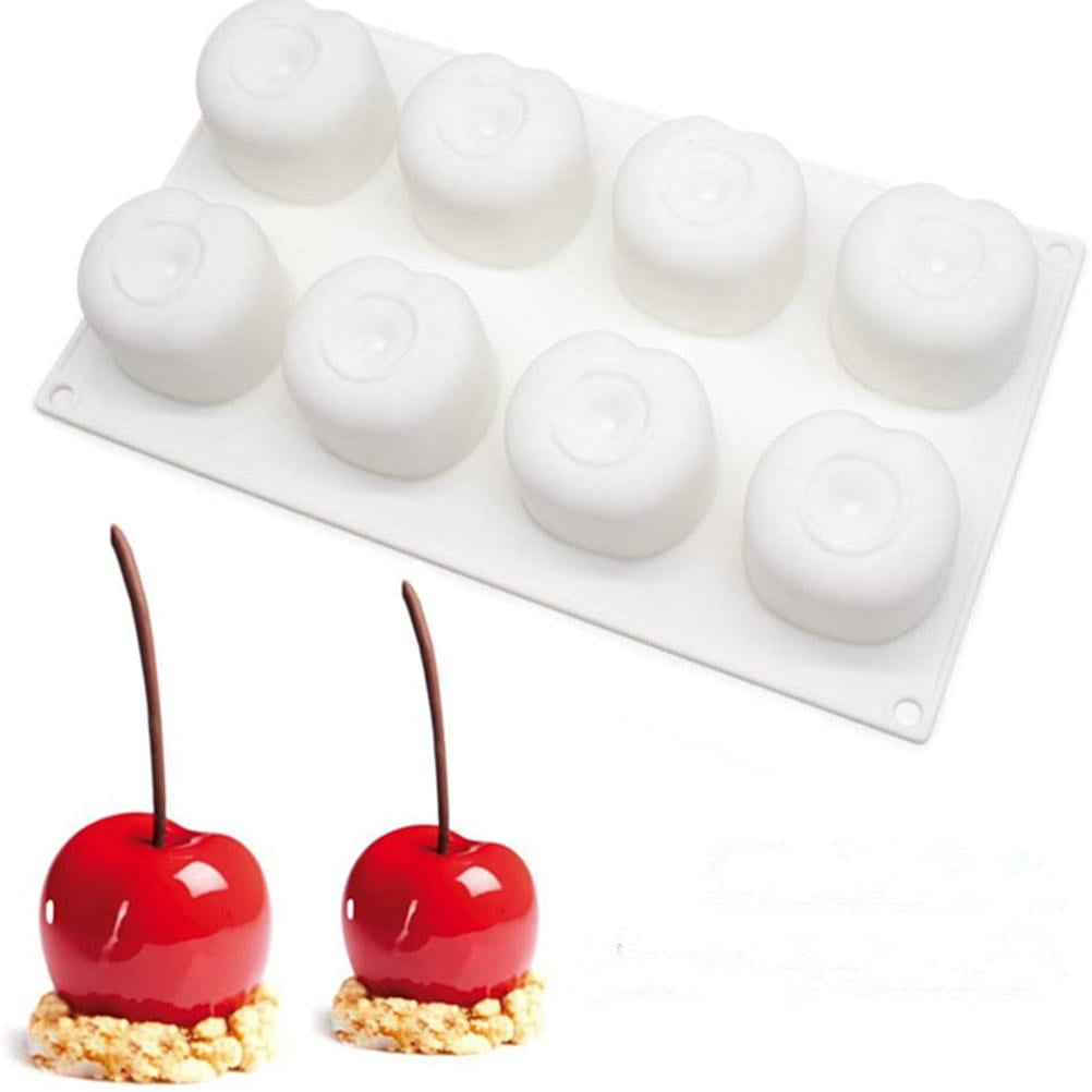 DIY 8 Cavities Cherry Shape 3D Silicone Tools Baking Pastry Mousse Cake For 