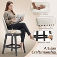 thumbnail image 3 of AFO 26" Upholstered Swivel Counter Height Bar Stools Set of 2, Modern Fabric Bar Chairs with Solid Wood Frame, Suitable for 35"-39" Table, For Kitchen Island Dining Room Pub Restaurant, Beige, 3 of 12
