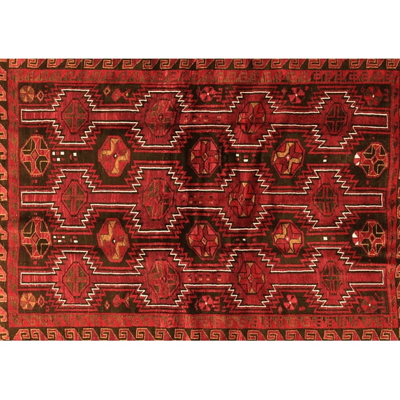 Ahgly Company Indoor Rectangle Persian Orange Traditional Area Rugs, 8' x 12'