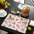 thumbnail image 4 of Pioneer Flower Floral Print Pattern Summer Placemats Table Placemats Set Of 4-Linen Kitchen Washable Placemats Table Mats 12x18 Inch Non-Slip Heat Resistant, 4 of 6