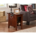 thumbnail image 2 of AFI Nantucket Table d'Appoint en Bois Massif avec Chargeur USB Ensemble de 2 Noyer, 2 of 10