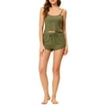 thumbnail image 2 of ENSEMBLES DE PYJAMA CHIC POUR FEMMES, HAUTS EN TRICOT AVEC SHORTS, 2 PIÈCES, VÊTEMENTS DE DORMITORY XS VERT, 2 of 6