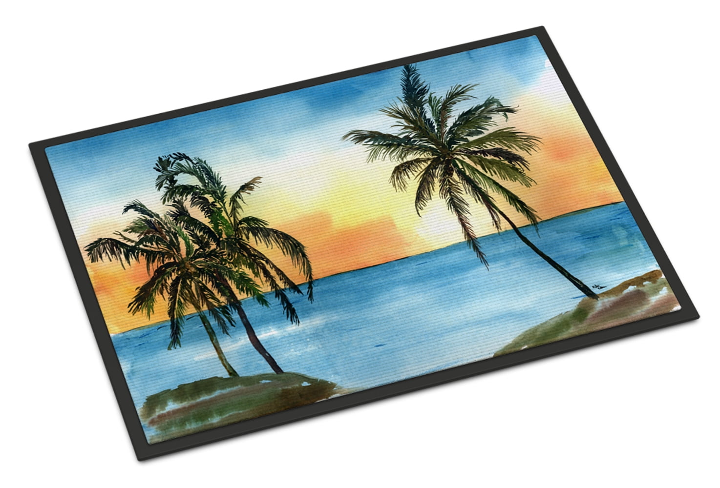 Palm Tree Scene Doormat by Caroline's Treasures