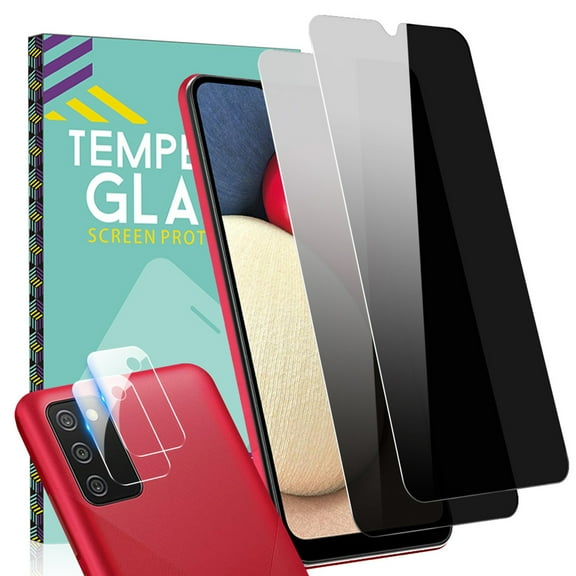 AggXpf 2 2 Pack Privacy Screen Protectors for Galaxy A23 5G 6.6" with Camera Lens Protector, 9H Anti Spy Dark Tempered Glass Screen Protector
