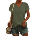thumbnail image 6 of Sweet Home Farm V Neck T Shirts for Women Stylish And Comfortable Women's Loose Fit Shirt | Casual Tee Any Occasion Short Sleeve Shirts for Women Grey, 6 of 8
