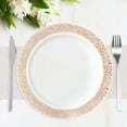 thumbnail image 6 of Efavormart 10 Pack - 10" White Round Disposable Plastic Dinner Plates With Rose Gold Lace Design Rim for Weddings, Birthdays, Parties, Gathering, Graduation Ceremonies, Special Events, 6 of 11