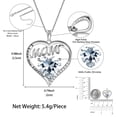 thumbnail image 5 of Juwaliy Mom Necklace Heart April Birthstone Necklace Diamond White CZ 925 Sterling Silver Pendant Jewelry Women Christmas Birthday Mother's Day Gifts, 5 of 10