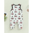 thumbnail image 5 of Bagilaanoe Newborn Baby Girl Boys Jumpsuit Print Sleeveless Bodysuit 3M 6M 9M 12M 18M Infant Ribbed One Piece Romper, 5 of 7