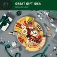 thumbnail image 3 of ROYAL CRAFT WOOD Large Round Cheese Board and Knife Set - Charcuterie Board, Bamboo Cheese Board Set, Cheese Tray Set, Wooden Cheese Plate Set 13.7 Inch, 3 of 5
