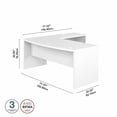 thumbnail image 3 of Office by kathy ireland® Bureau en Forme de L avec devant Arqué 72W - Blanc Pur, 3 of 6