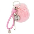 thumbnail image 2 of SPRING PARK Women Hollow Ball Pompom Keychain Keyring Car Key Ring Chain Charm Bag Pendant Decor, 2 of 8