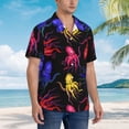 thumbnail image 5 of Colorful Octopus Hawaiian Shirts For Men, Summer Short-Sleeve Relaxed-Fit Button-Down Shirts Large, 5 of 9