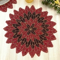 Set of 6, Christmas Poinsettia beaded placemat, gift for her, christmas décor