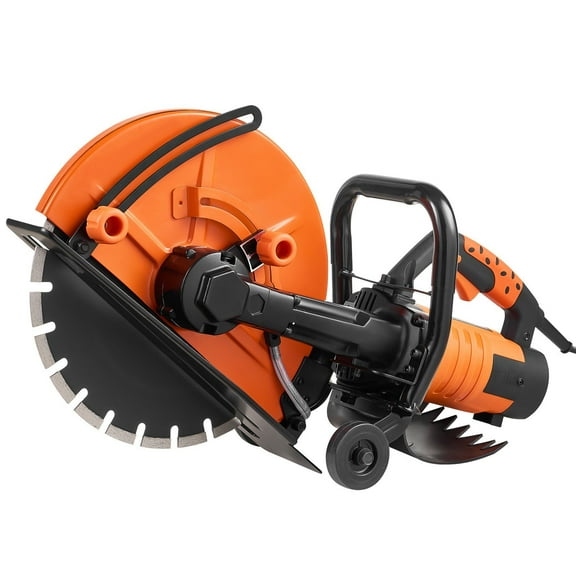 14" Electric Concrete Saw with Diamond Blade, 3200W Wet/Dry Cutting for Stone, Brick, Porcelain, Includes Water Pump & 5" Depth Capacity – Heavy Duty Disk Saw Cutter