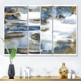 thumbnail image 2 of Gold and Dark Blue Abstract Waves III 28 in x 36 in Painting Canvas Art Print, by Designart, 2 of 3