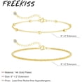thumbnail image 5 of Sterling Silver Ankle Bracelets for Women: Dainty Layered Waterproof Anklet for Women Adjustable Womens Anklet Set Stackable Figaro Beaded Cuban Link Anklets Beach Jewelry for Women, 5 of 17