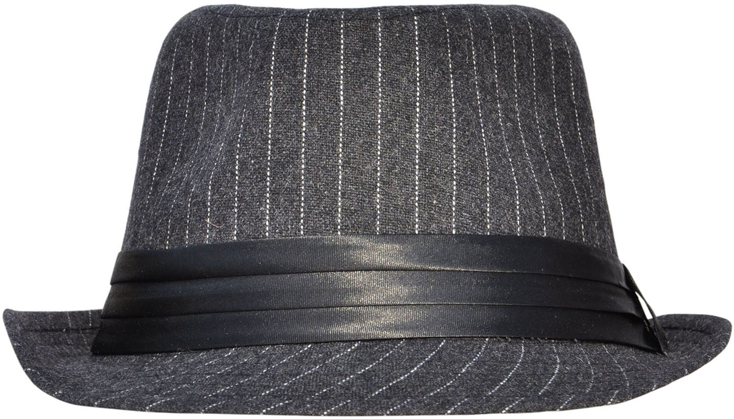 Simplicity Unisex Structured Gangster Trilby Wool Fedora Hat, 3075_Charcoal Gy - image 2 of 4