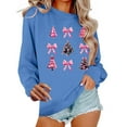 thumbnail image 3 of Aboser Women's Christmas Sweatshirt Fashion Pink Xmas Tree Graphic Shirts Crew Neck Long Sleeve Pullovers Loose Casual Holiday Tops Winter Party Top Gift Blue XXXL, 3 of 7