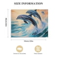 thumbnail image 3 of JEUXUS  Dolphin Bright Water Scene 2 Canvas Art - Home Decor Wall Art Print Poster Painting Medium  20x16in, 3 of 6