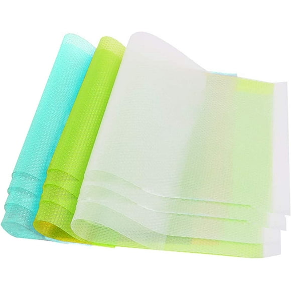 12 Pcs Fridge Mats Antibacterial Non-Slip Evaporate Moisture and Odor Fridge Pad Washable and DIY Cuttable Fridge Mats