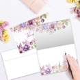 thumbnail image 2 of Tree-Free Greetings Thank You Greeting Card 12 Pack, 4x6, Purple Floral Wedding (TK61331), 2 of 7
