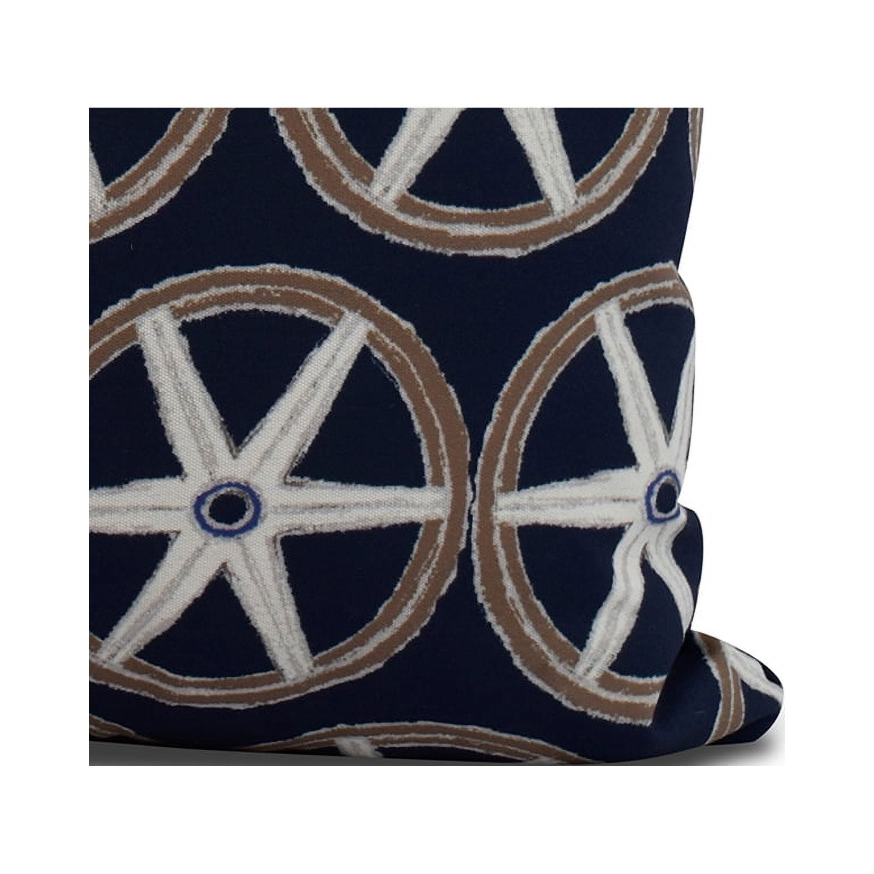 Simply Daisy, 16" x 16" Nautical Geo Lines, Geometric Print Outdoor Pillow, Navy