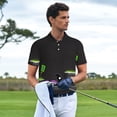 thumbnail image 4 of Lsque Geometry Dash Pattern Golf Shirts for Men Dry Fit Print Moisture Wicking Performance Short Sleeve Polo Shirt-Large, 4 of 7
