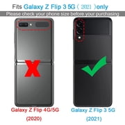 Galaxy Z Flip 3 Case Cover, Case for Samsung Flip 3 5G 2021, Allytech Hard PC Protective Case with Strap Kickstand All-Inclusive Camera Lens Protector Case for Samsung Galaxy Z Flip 3, Darkgreen