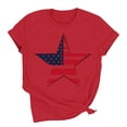 thumbnail image 7 of Zynoxe Independence Day T Shirts for Women Fashionable Round Neck Graphic Tees Patriotic Short Sleeve Going Out Summer Tops (#02 Red,2XL), 7 of 7
