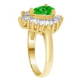 thumbnail image 2 of 14k Yellow Gold, Fancy Estate Style Cocktail Ring Created Color Pear CZ Synthetic May Birthstones Size 07.5, 2 of 3