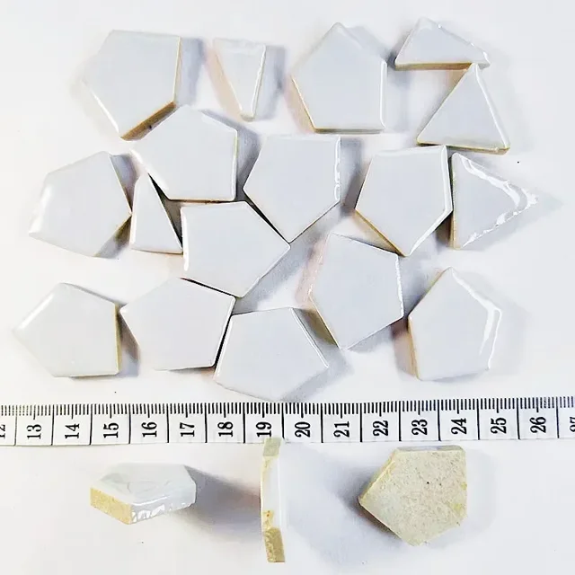 100g/3.5oz Porcelain Mosaic Tiles 5mm/0.2in Thickness Irregular Size Polygon/Ovoid/Round/Square Ceramic Tile DIY Mosaic Tile
