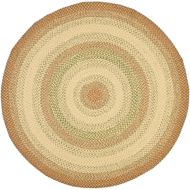 Safavieh Tapis Rond Tressé 4 Pieds en Polypropylène Rouillé