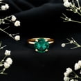 thumbnail image 6 of Rosec Jewels Certified Lab Grown Emerald Engagement Ring - 10 mm Round Emerald Solitaire Ring - AAAA Grade - with Jewelry Box, 18K Yellow Gold, US 3.50, 6 of 9
