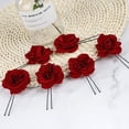 thumbnail image 3 of RV 6 piezas-pinza de pelo de flores para mujer, accesorios para el cabello de boda con flores rosas, pinza para el pelo de bailarina de Flamenco, accesorio de boda hecho a mano para fiesta brillar Electrónica, 3 of 5