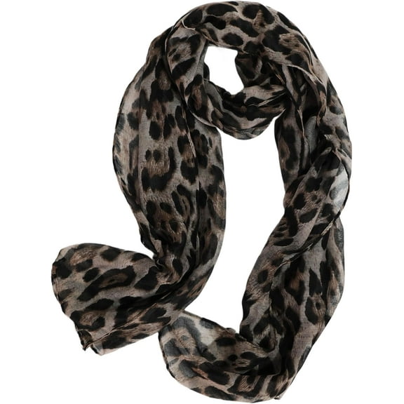 Women's Leopard Print Scarves Lady Lightweight Scarf Soft Sunscreen Shawls Vintage Wrap Shawl
