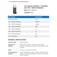 thumbnail image 2 of A/C Pressure Transducer - Compatible with 1999 - 2003 Ford Windstar 2000 2001 2002, 2 of 2