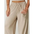 thumbnail image 4 of Women'S Wide-Leg Loose Casual Sports Pants Straight Low-Rise Sweatpants Drawstring Elastic Band Pockets  S, 4 of 7