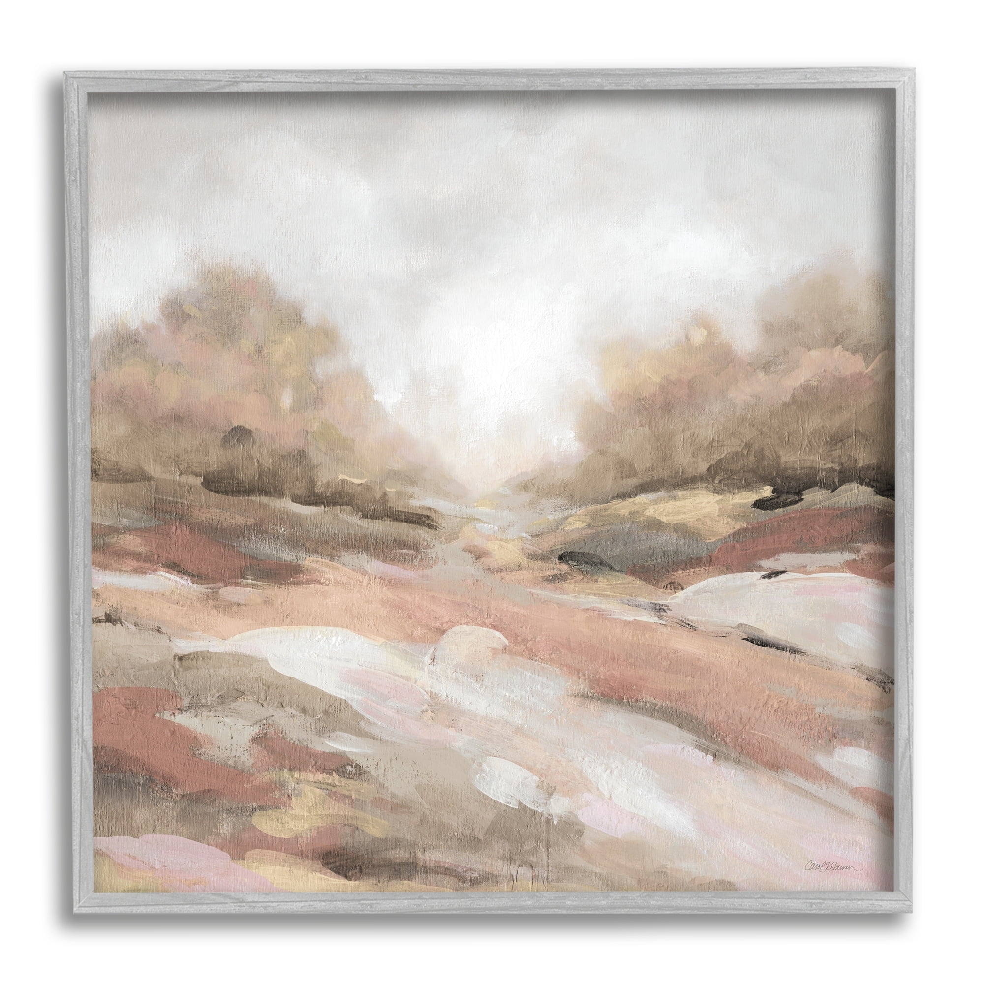 Stupell Industries Abstract Arid Desert Vegetation Hills Landscape Painting Painting Gray Framed Art Print Wall Art, Design by Carol Robinson