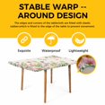 thumbnail image 4 of Pink Purple Flower Table Cloths for 3 Foot Rectangle Tables, Spring Farmhouse Country Floral Leaf Patio Waterproof Elastic Fitted Tablecloths, Washable Rectangular Table Cover for Camping, 4 of 8
