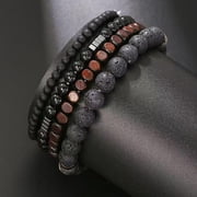Bracelets for Men 4pcs Stone Beaded Stretch Bracelets Set for Him