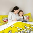 thumbnail image 5 of Manfei Popcorn Full Size Comforter Sets,Family Moive Theme Bedding Comforter Set,Yellow White Red Bedding Sets Girls Boys,Ultra Soft Home Decor Reversible,3 Pieces, 5 of 8