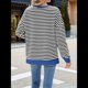 thumbnail image 5 of Sudadera Oversize para Mujer, Verano 2025, Cuello Redondo, Rayas, Larga, Aberturas Laterales, Sudaderas con Capucha Y2K y Negro XL, 5 of 10