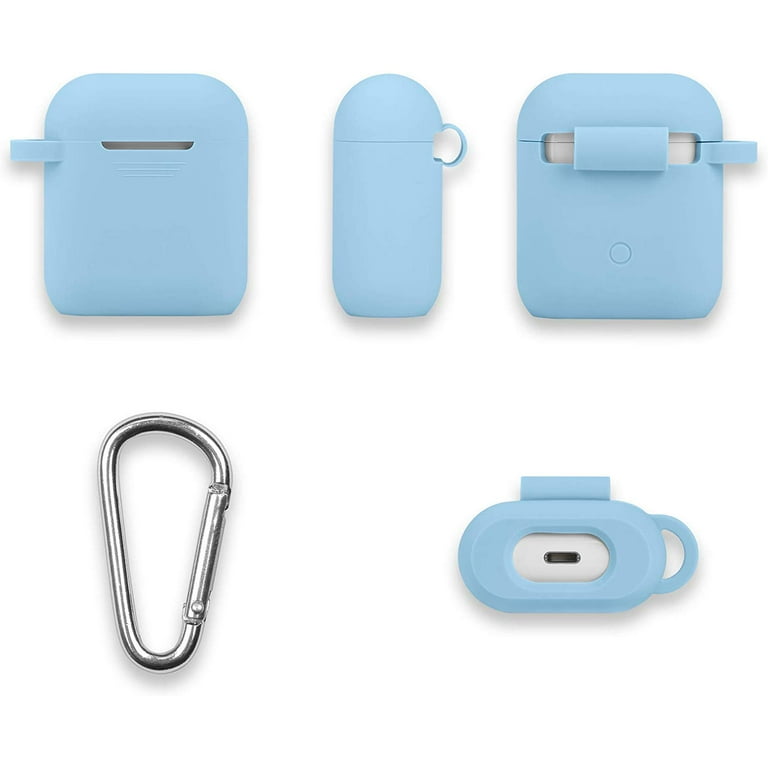 FR Fashion Co. Silicone AirPods Case Cover with Keychain Baby Blue