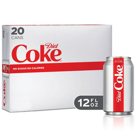 Diet Coke Soda Soft Drink, 12 fl oz, 20 Pack
